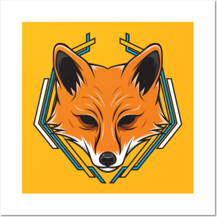 Fox Head Geometric Posters and Art